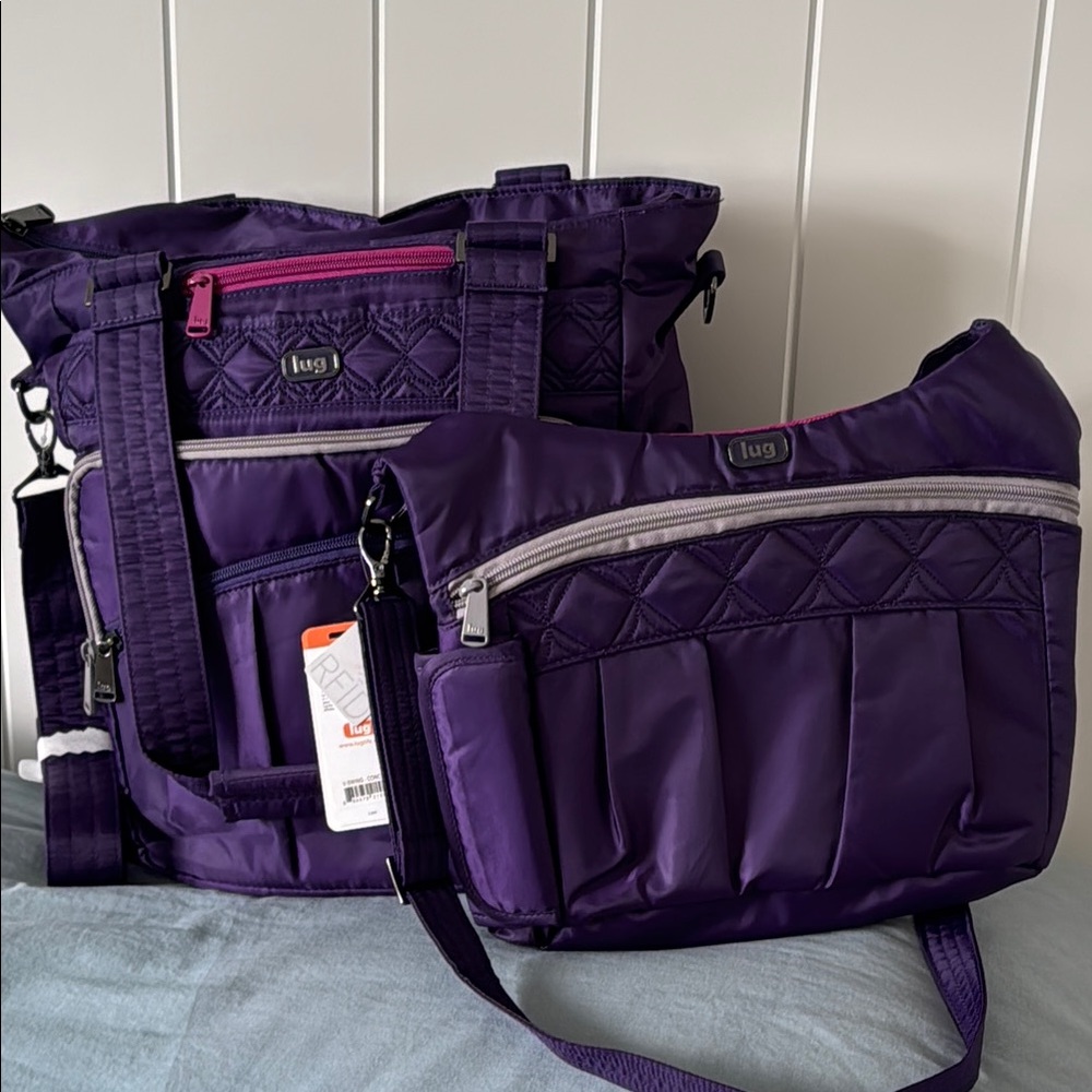 Lug Ace Tote Crossbody Bag with Swing Crossbody Bag - Concord Purple